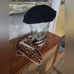 Vintage 1950's Almirante Spanish Fedora Beret w. Leather Band